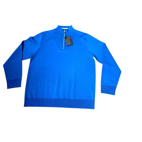 G/Fore Mens Surf Blue 1/4 Zip Wool Sweater Size L NWT $255 - Picture 1 of 7